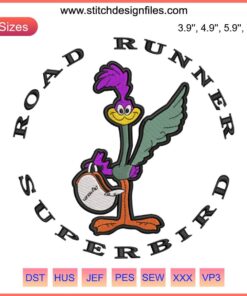 Plymouth Superbird Embroidery File: Classic Road Runner car design, ideal for automotive-themed sewing projects.