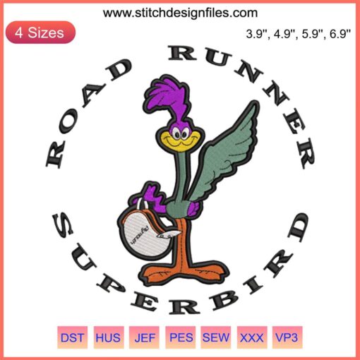 Plymouth Superbird Embroidery File: Classic Road Runner car design, ideal for automotive-themed sewing projects.