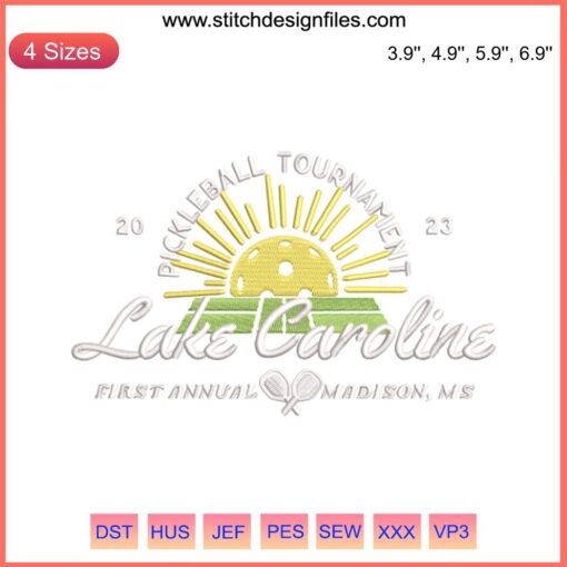 Lake Caroline Pickleball Tournament 2023 Embroidery Design | Pickleball Player Club Graphic File