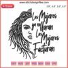 Embroidery design with text "Las Mujeres Ya No Lloran, Las Mujeres Facturan" in bold colors promoting Shakira's women empowerment.