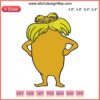 The Lorax Funny Embroidery Design File featuring Dr. Seuss character in vibrant colors for creative stitching projects.