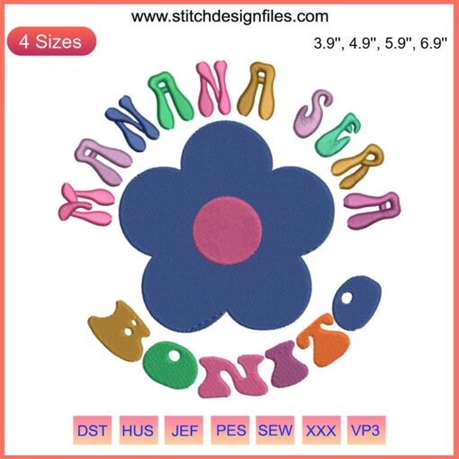 Karol G Embroidery Design File: "Manana Sera Bonito" vibrant thread art featuring iconic symbols for crafting.