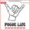 Pogue Life Embroidery Design File: Vibrant OBX Outer Banks initials with coastal motifs, perfect for DIY sewing projects.