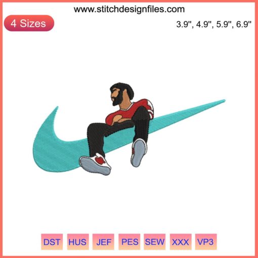 Nike J Cole KOD Swoosh Embroidery, Jermaine Cole-inspired design, unique embroidered Nike logo.
