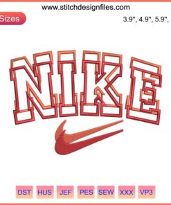 Nike Overlapping Embroidery Sports Logo Design File featuring intricate, layered swoosh and vibrant colors for dynamic branding.