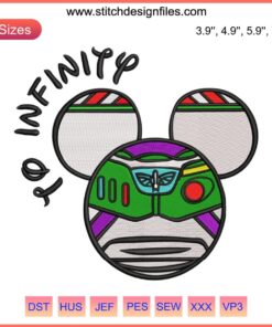 Mickey Heads to Infinity Embroidery | Toy Story Design File | Buzz Lightyear Theme | To Infinity and Beyond Embroidery Pattern