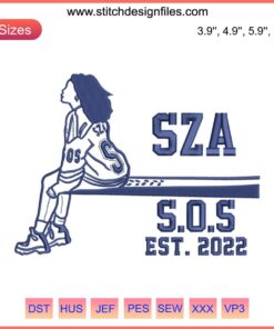 Kill Bill SZA S.O.S Embroidery Design | North American Tour 2023 | Stylish graphic file for creative projects.