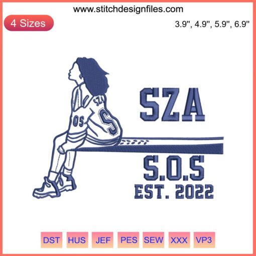 Kill Bill SZA S.O.S Embroidery Design | North American Tour 2023 | Stylish graphic file for creative projects.