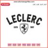 Vintage Charles Leclerc F1 Embroidery Design File, Retro Formula 1, Bootleg Style, Racing Art, DIY Embroidery Pattern