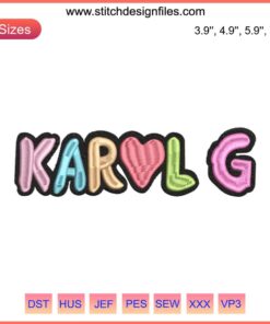 Karol G Bichota Mañana Será Bonito Embroidery Design, Musician Machine Design, Vibrant Patterns