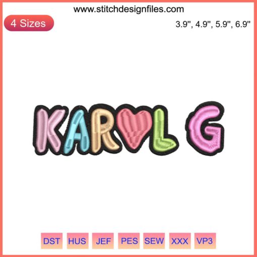 Karol G Bichota Mañana Será Bonito Embroidery Design, Musician Machine Design, Vibrant Patterns