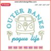 Outer Banks Pogue Life Embroidery Design File | NC Coastal Embroidery Pattern, Boho Style Text in Nautical Colors