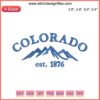 Colorado Est. 1976 Embroidery Design | Vintage Mountain Embroidery File | Colorado Mountain Emblem | Digital Download