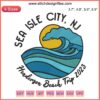 Colorful "Henderson Beach Trip 2023" embroidery design featuring a sunny beach scene, perfect for summer vacation group projects.