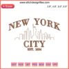 New York City 1624 Embroidery File | Statue of Liberty Design | Machine Embroidery Pattern | NYC Themed Sewing