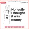 Honestly I Thought It Was Money Embroidery featuring Caitlin Clark and Iowa Women’s Basketball design in vibrant stitches.
