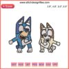 Bluey and Bingo Heeler fun embroidery design, Disney-inspired, cute machine pattern for kids, digital file download.