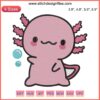 Kawaii pink axolotl embroidery design file, cute axolotl salamander, machine embroidery pattern, digital download.