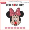 Minnie Mouse with red nose embroidery design file, Red Nose Day themed, Disney machine embroidery pattern featuring Minnie and Mickey.