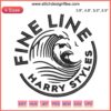 Embroidery design featuring Harry Styles' "Fine Line" with musical notes, perfect for fans and DIY crafters.