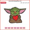 Baby Yoda Red Nose Day embroidery design file featuring Comic Relief theme, perfect for machine embroidery projects.