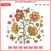 Butterflies and Flowers embroidery design from Daisy Jones and The Six Band. Perfect for music-inspired DIY projects.