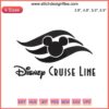 Disney Cruise Line Logo Embroidery - Family Mickey Cruise Machine Design File Featuring Iconic Mouse Ears and Nautical Theme.