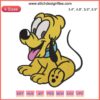 Cute Pluto Disney Dog Machine Embroidery Design File; ideal for embroidery enthusiasts; vibrant, detailed cartoon image.