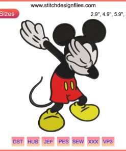 Dabbing Mickey Mouse Embroidery Design | Disney Stylish Machine Embroidery | #1 Cartoon Embroidery Pattern