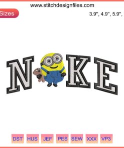 Nike Minion Bob Embroidery Design File | Adorable Kevin & Bob Pattern | Cute Minion Embroidery for DIY Projects