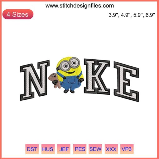 Nike Minion Bob Embroidery Design File | Adorable Kevin & Bob Pattern | Cute Minion Embroidery for DIY Projects