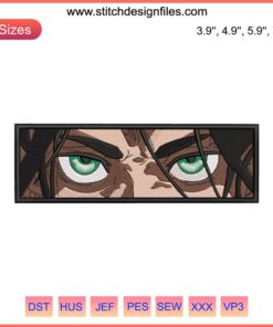 Eren Eyes Embroidery Design File | Attack on Titan Anime Inspired Pattern | Digital Embroidery Download