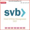 SVB Head of Risk Management 2023 Embroidery Design | Silicon Valley Bank Logo and Title | Digital Embroidery File