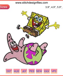Patrick Star Naughty Embroidery Design File | SpongeBob SquarePants Embroidery | Fun Cartoon Character Stitch Pattern