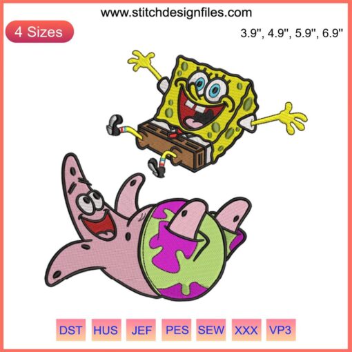 Patrick Star Naughty Embroidery Design File | SpongeBob SquarePants Embroidery | Fun Cartoon Character Stitch Pattern
