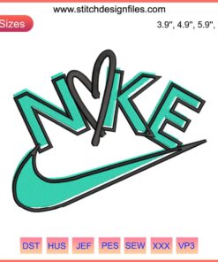 Nike Swoosh Not Flat Embroidery Design File, Nike-inspired, detailed stitching, digital download, graphic design, vector file