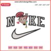 Cosmo and Wanda Embroidery Design, Nike, Fairly OddParents, Machine Embroidery, Vibrant Cartoon Characters, Fun Apparel Embellishment.
