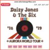 Daisy Jones And The Six Embroidery, Aurora World Tour Album Design featuring guitar and floral motifs, machine embroidery pattern.