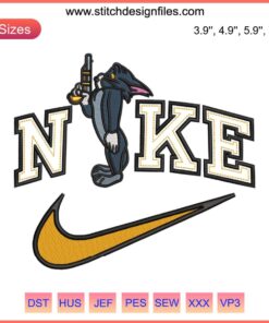 Nike Tom Embroidery: Tom & Jerry Logo, Digital Machine Embroidery File, Cartoon-Inspired Design, Unique Apparel Embellishment.