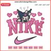 Nike Kuromi Cute Embroidery Design | Valentine Kurocat Style | Digital File | Cute Anime-Inspired Stitching Pattern