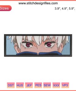 Toge Inumaki Eyes Embroidery Design | Jujutsu Kaisen Anime Pattern File | Unique Embroidered Anime Art Download