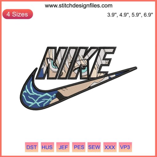 Killua Zoldyck Embroidered Nike Swoosh Design, Hunter x Hunter Digital File, Anime Face Graphic