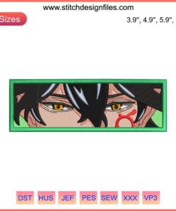 Yuno Grinberryall Anime Eyes Embroidery Design | Machine File | Unique Character Face Embroidery | Digital Download