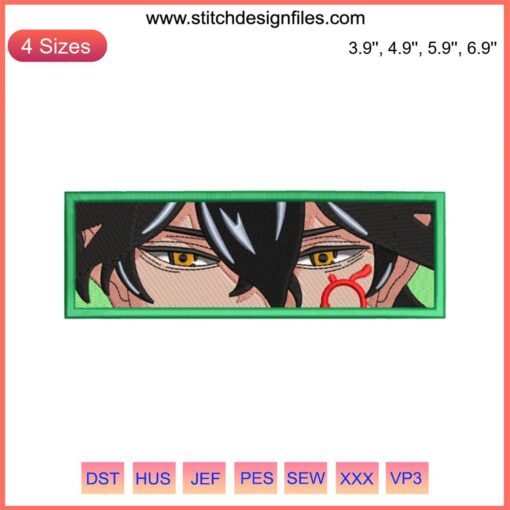 Yuno Grinberryall Anime Eyes Embroidery Design | Machine File | Unique Character Face Embroidery | Digital Download