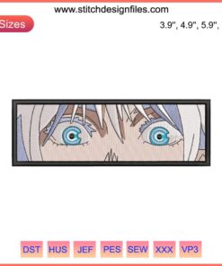 Satoru Gojo Eyes Embroidery Design, Anime Face, Digital Embroidery Pattern, Instant Download, Detailed Anime Eyes Stitch File.