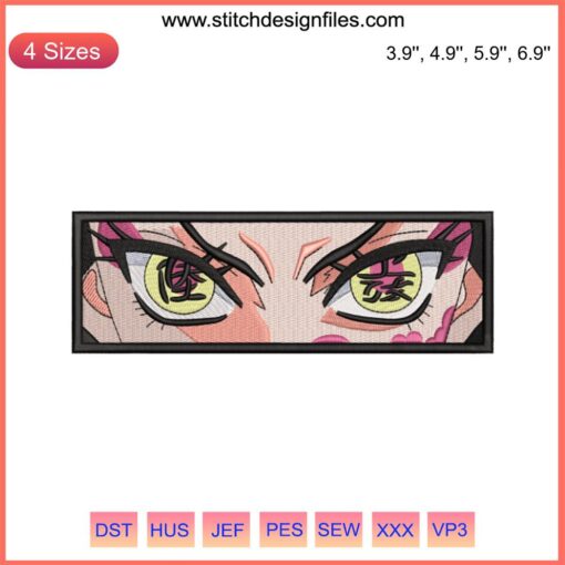 Daki Eyes Demon Slayer Embroidery Design File | Anime Face | Detailed Needlework Pattern | Digital Download