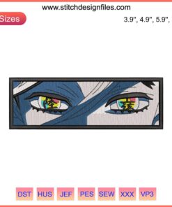 Douma Eyes Embroidery Design File | Kimetsu No Yaiba Anime-Inspired Digital Download, Vibrant Douma Character Eyes Art.
