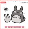 Totoro Anime Embroidery Design: My Neighbor Totoro Machine Embroidery File, Cute Forest Spirit Pattern, Studio Ghibli Fan Art.