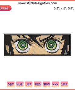 Inosuke Eyes Embroidery Design File: Anime Face Machine Design featuring Inosuke's expressive eyes, ideal for embroidery projects.