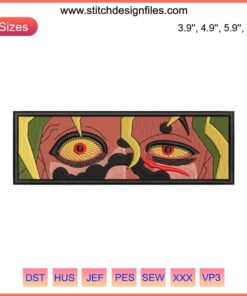 Gyutaro Eyes Anime Face Embroidery Design | Intricate Gyutaro Eyes Machine Embroidery for Anime Enthusiasts